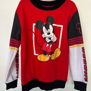 Disney Red and Black Mickey Mouse Sweatshirt